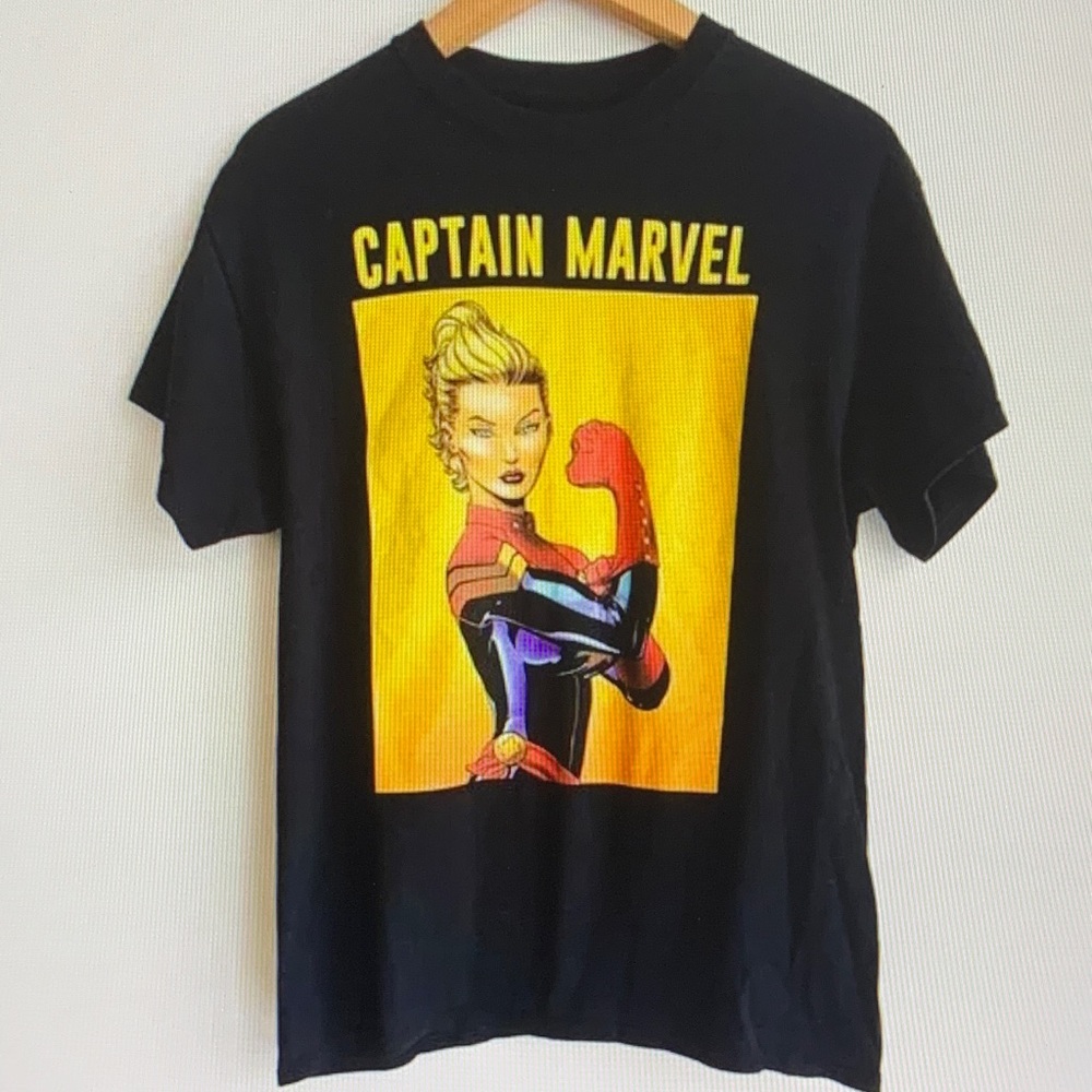 Captain Marvel Kids Black T-Shirt